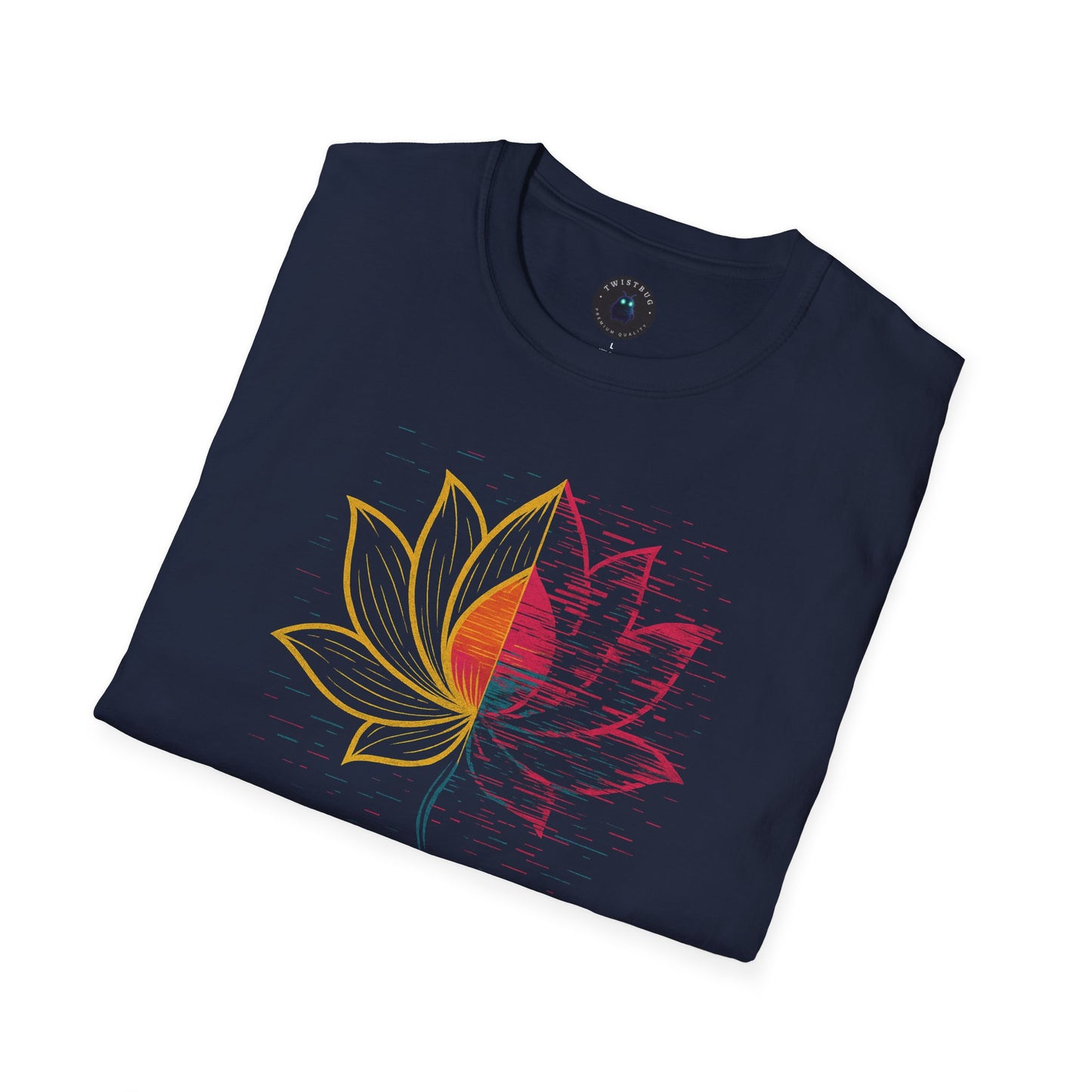 Beauty in Error T-Shirt – Glitch Lotus Mindfulness Tee