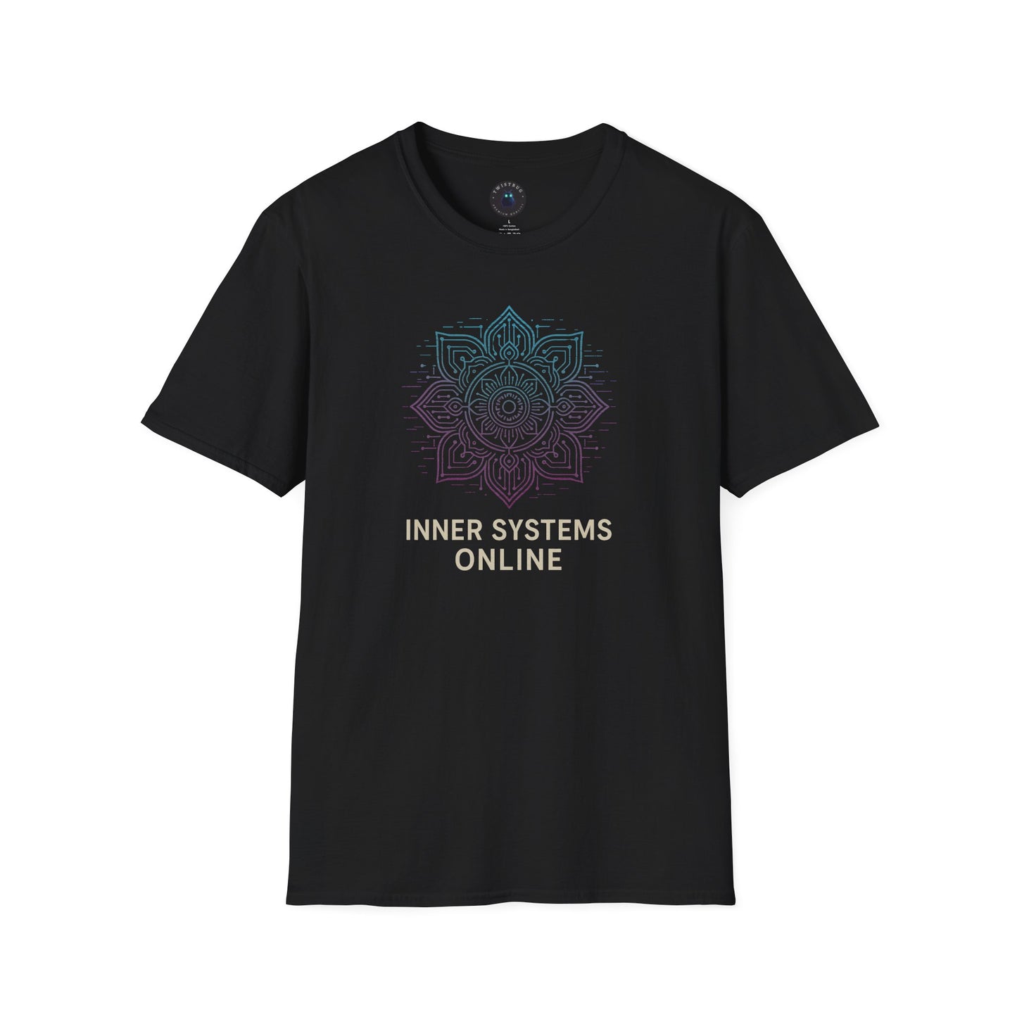 Inner Systems Online T-Shirt – Cyber Mandala Mindfulness Tee