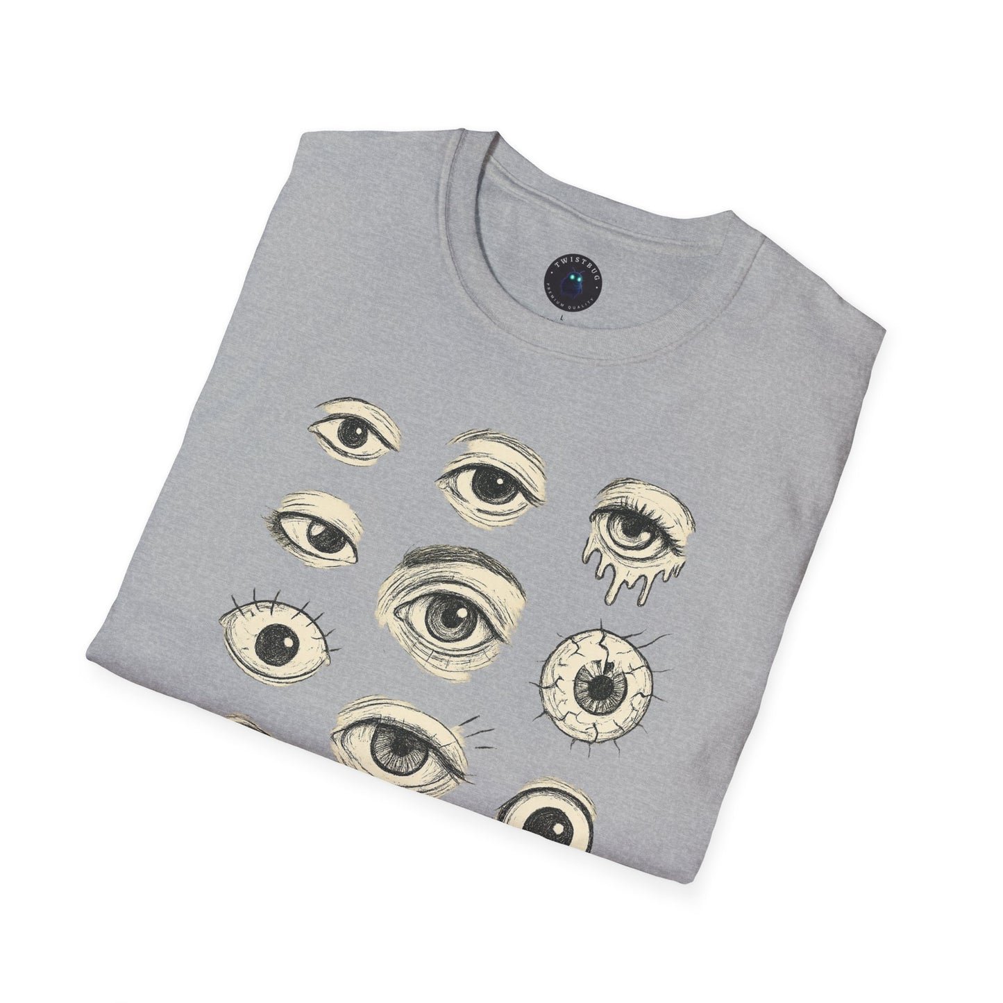 All Eyes Graphic T-Shirt – Surreal Horror Eyeball Sketch Tee