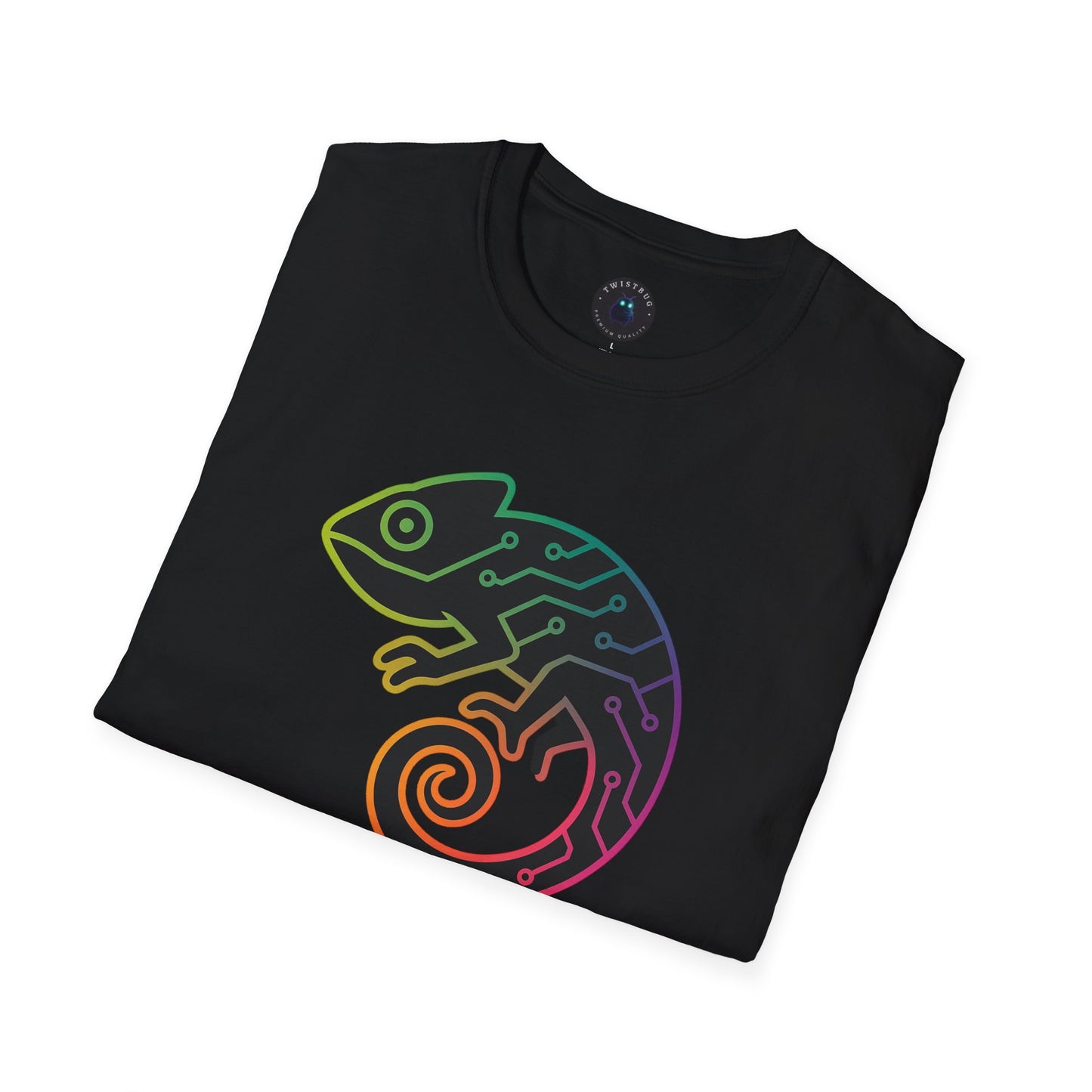 Circuit Chameleon T-Shirt | Neon Tech Nature Graphic Tee