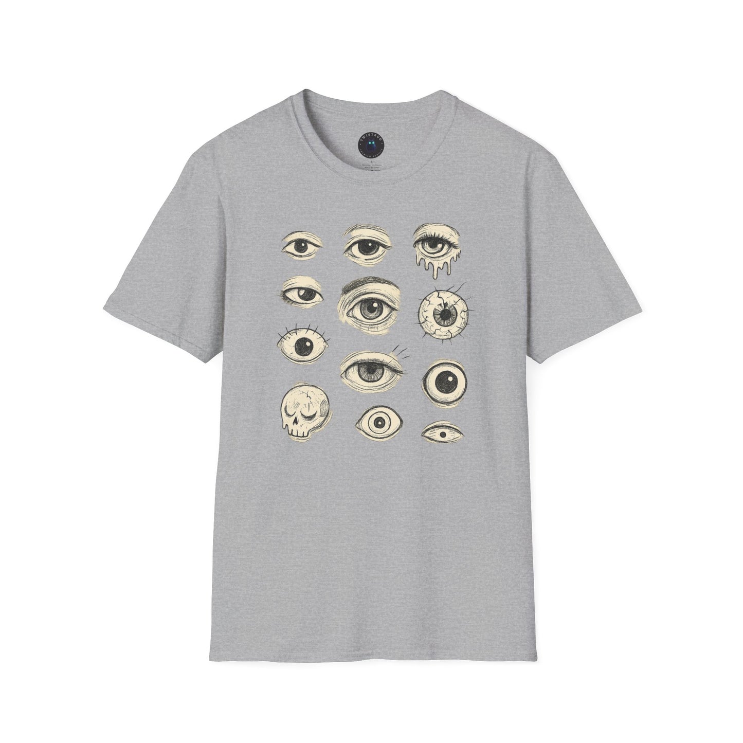 All Eyes Graphic T-Shirt – Surreal Horror Eyeball Sketch Tee