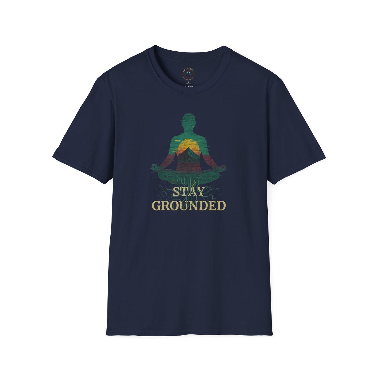 Stay Grounded T-Shirt – Meditative Roots Tech Graphic Tee