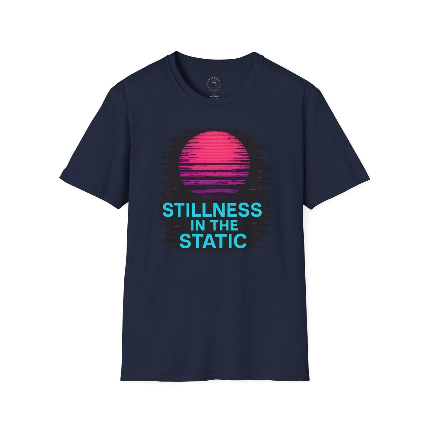 Stillness in the Static T-Shirt – Neon Glitch Sun Tee