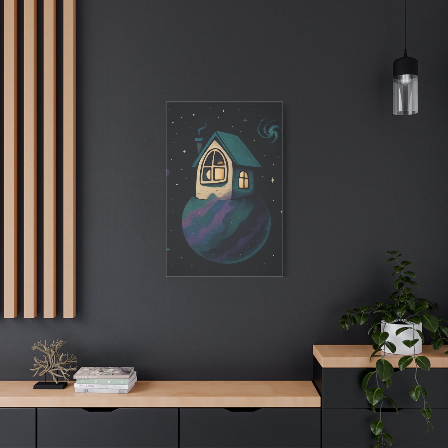 Whimsical Home Canvas Art - Starry Night Wall Decor