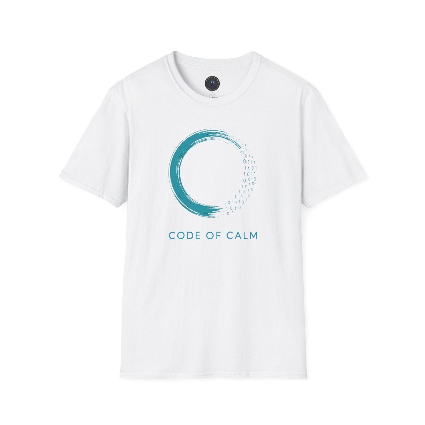 Code of Calm Tee – Zen Enso for Coders, Binary Mindfulness Shirt