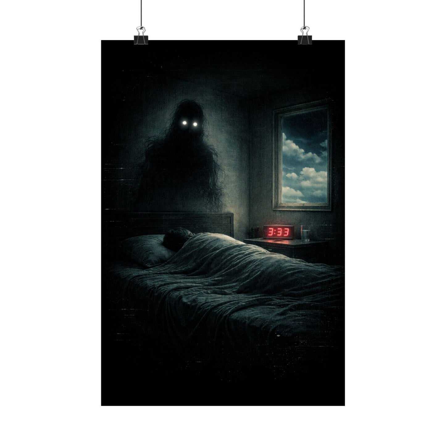 The 3:33 Watcher – Liminal Horror Wall Art