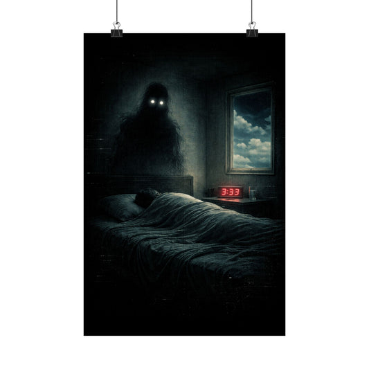 The 3:33 Watcher – Liminal Horror Wall Art