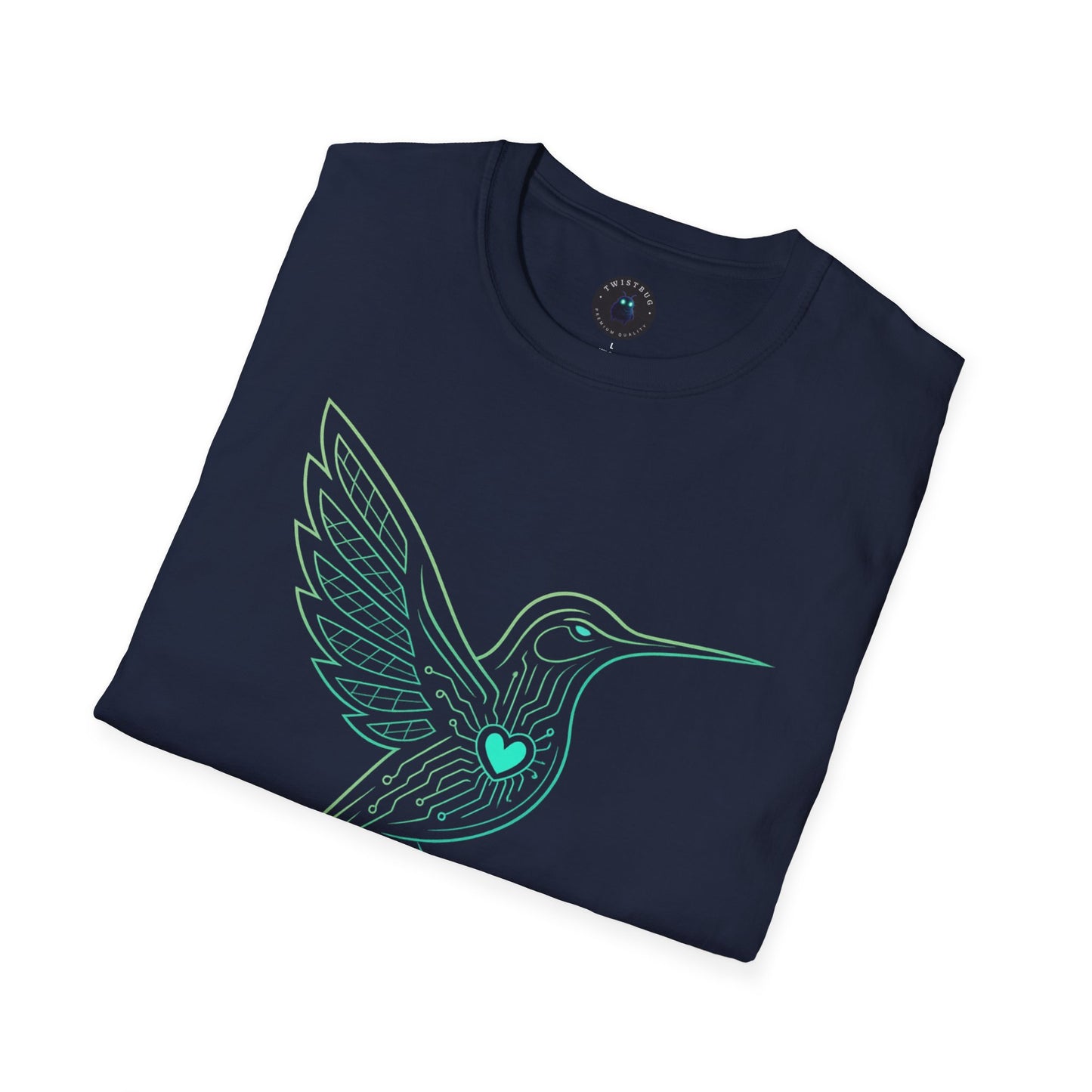 Cyber Hummingbird Tee — Circuit Heart Nature Tech Graphic