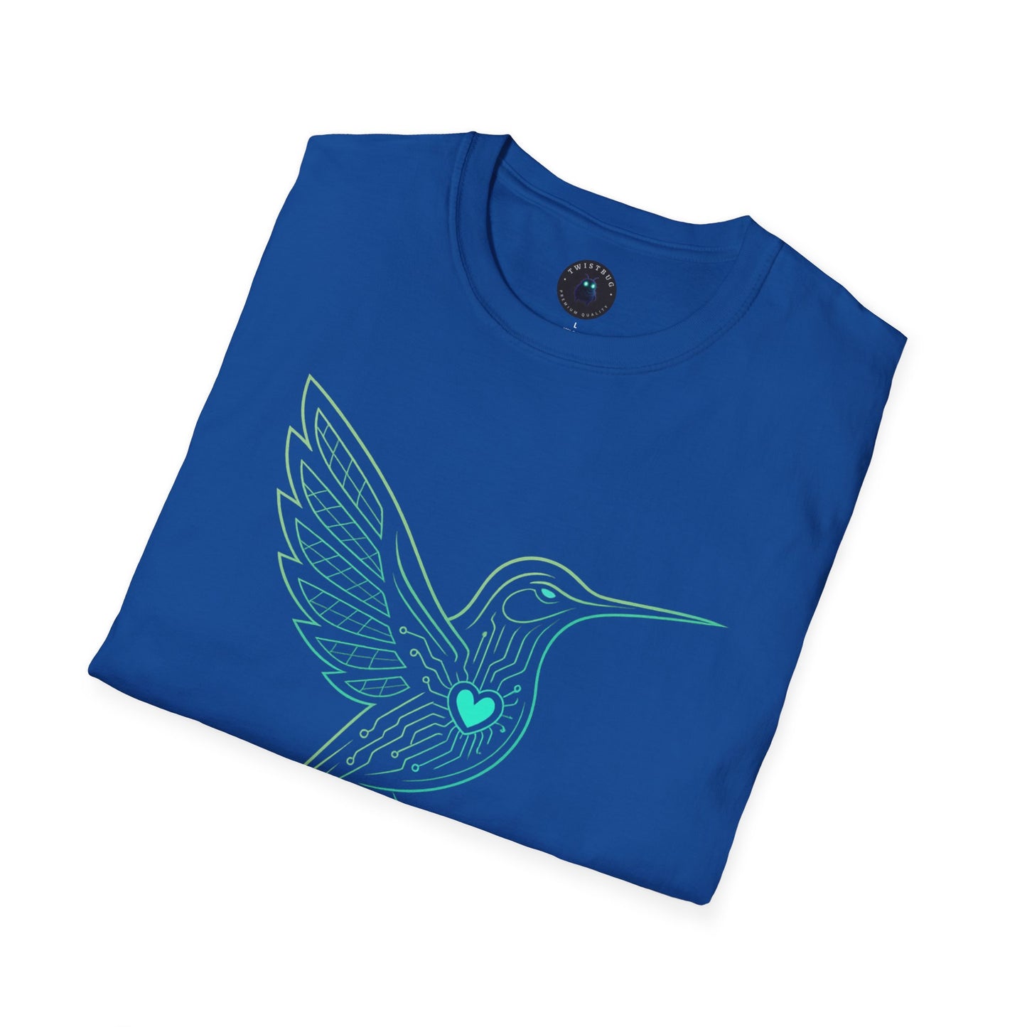 Cyber Hummingbird Tee — Circuit Heart Nature Tech Graphic