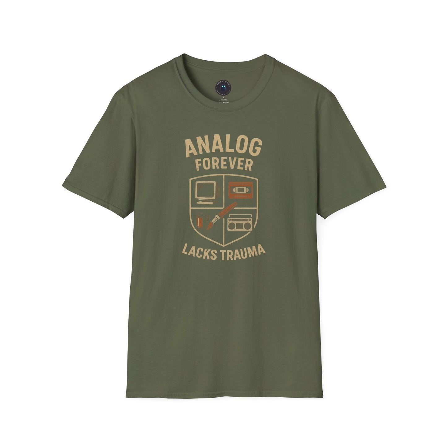 Analog Forever Lacks Trauma Tee – Retro Nostalgia Shirt