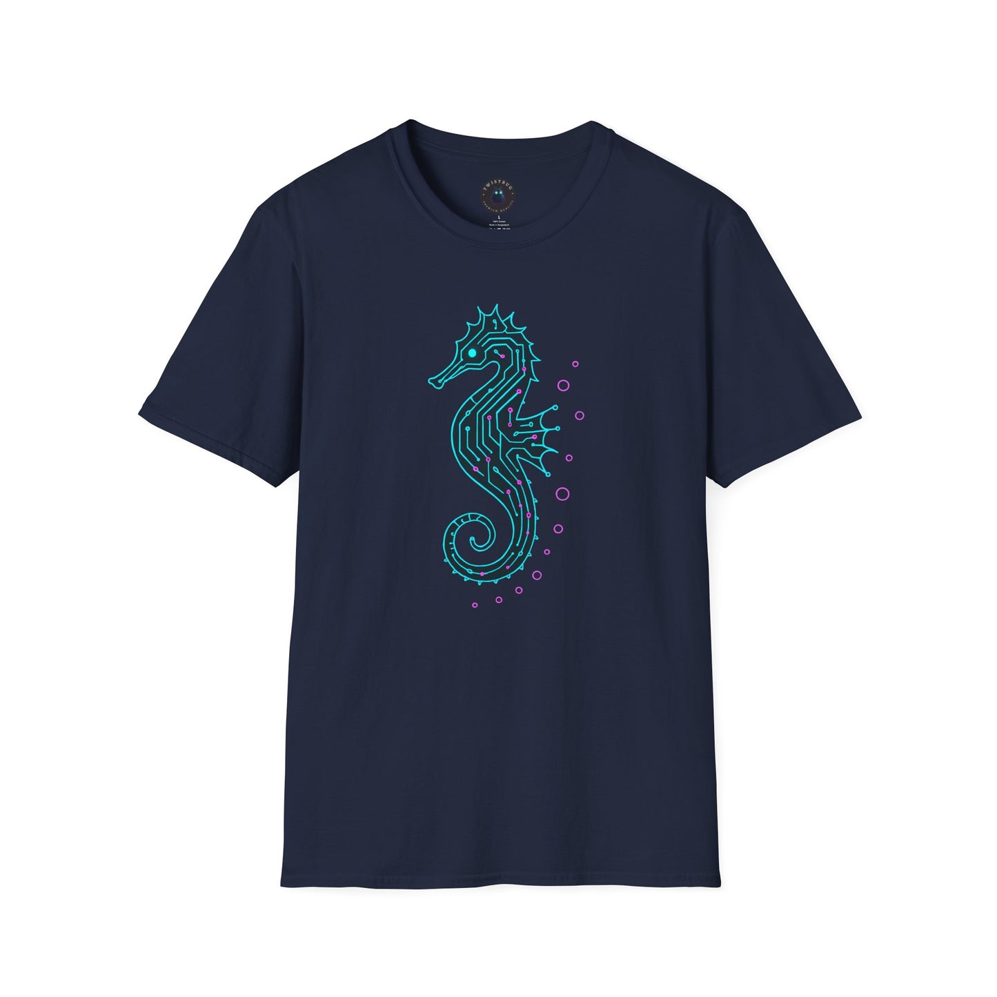 Cyber Seahorse T-Shirt | Futuristic Ocean Design