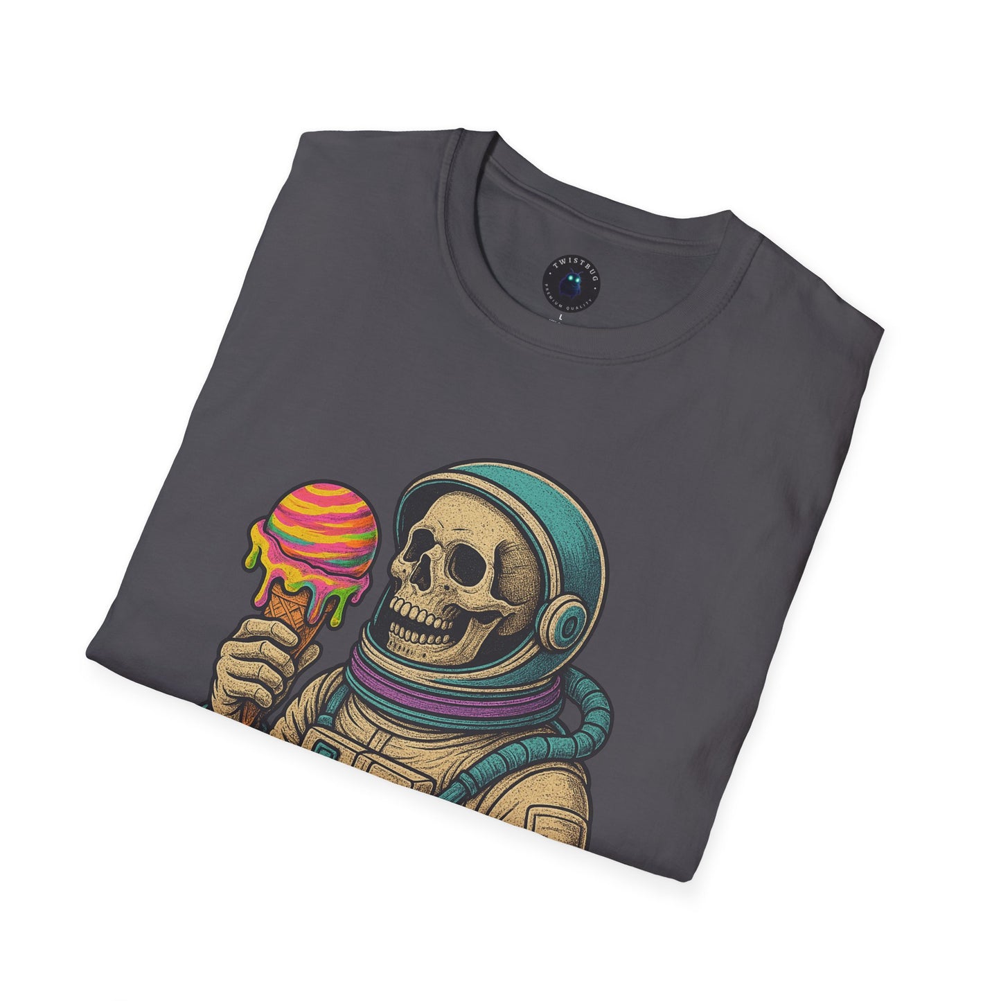 Astronaut Skull Ice Cream T-Shirt | Cosmic Humor Graphic Tee