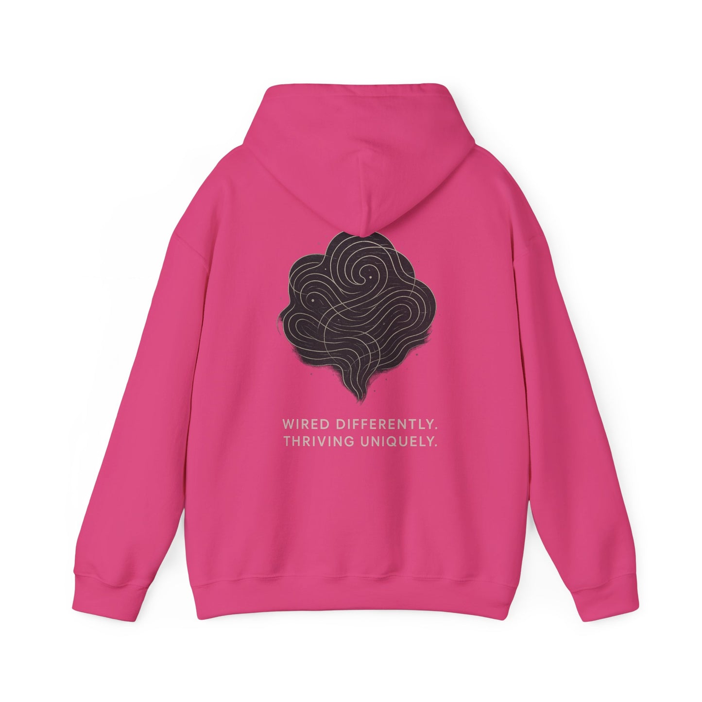 Neurodivergent Minimalist Hoodie – “Wired Differently” Soft-Line Brain Design