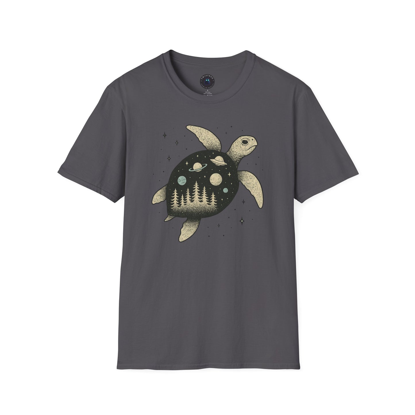 Cosmic Turtle T-Shirt – Forest & Planets Inside Shell Tee