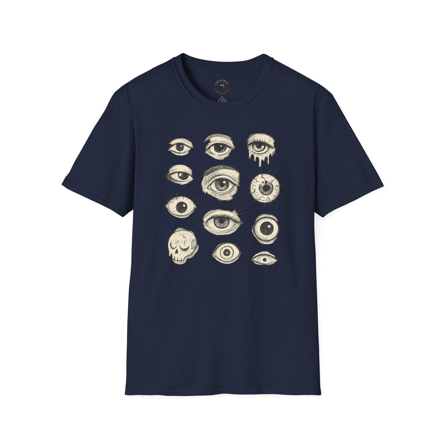 All Eyes Graphic T-Shirt – Surreal Horror Eyeball Sketch Tee