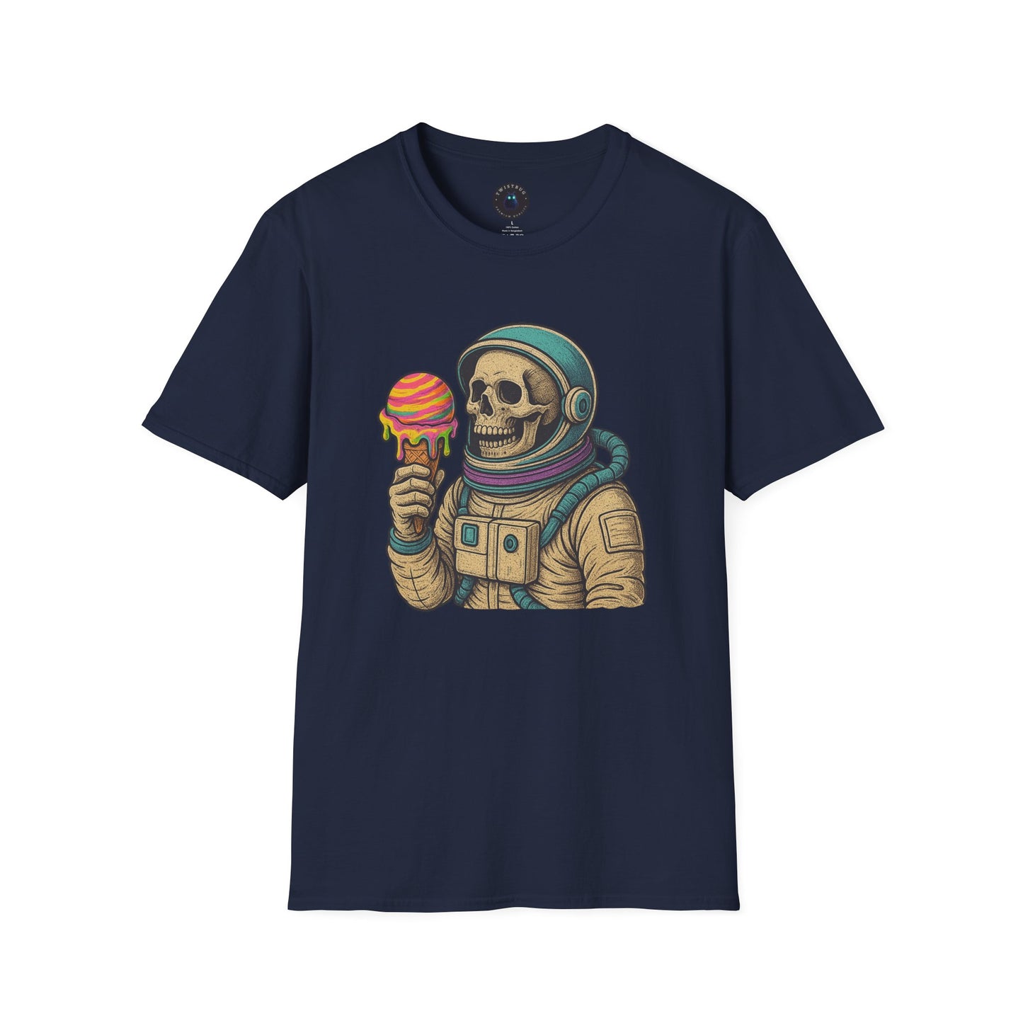 Astronaut Skull Ice Cream T-Shirt | Cosmic Humor Graphic Tee