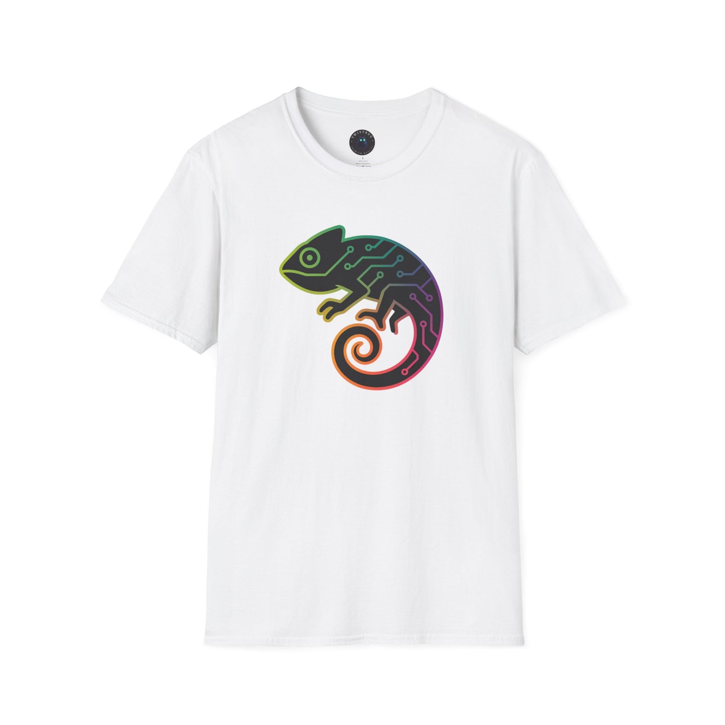 Circuit Chameleon T-Shirt | Neon Tech Nature Graphic Tee