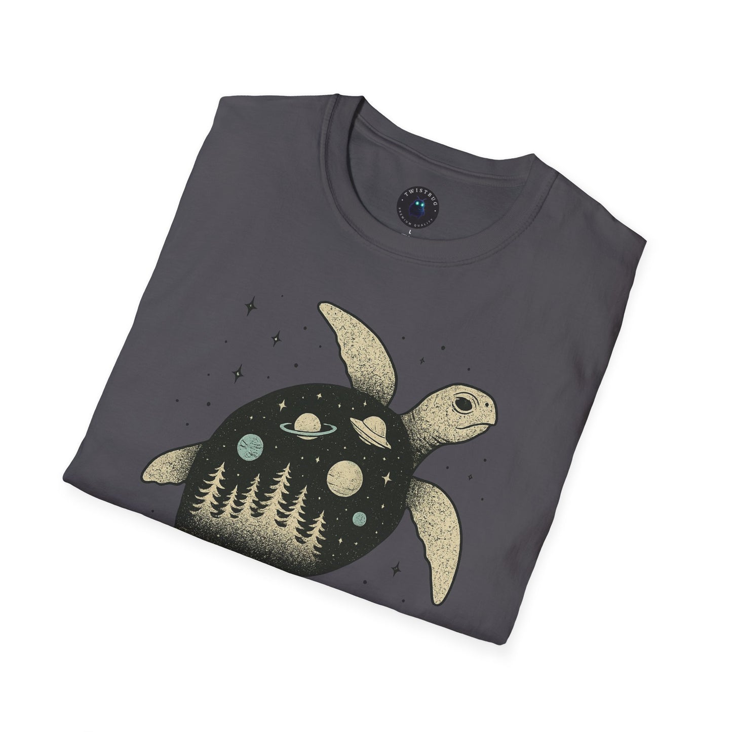 Cosmic Turtle T-Shirt – Forest & Planets Inside Shell Tee