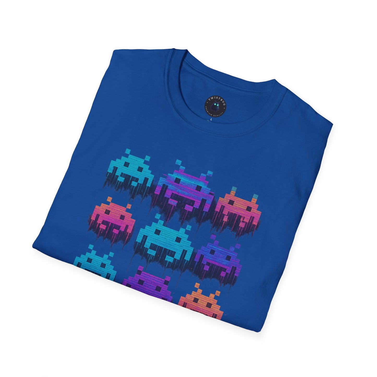 Pixel Invaders Glitch T-Shirt – Retro Arcade Space Aliens Tee