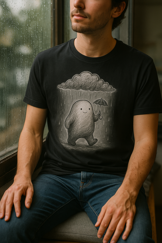Drizzle Friend T-Shirt – Cute Sad Blob Sketch Graphic Tee | Twistbug