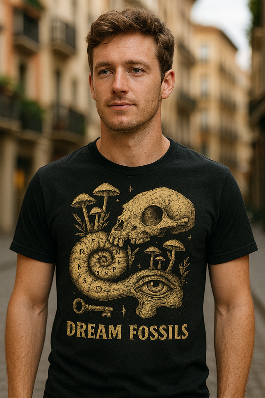 Dream Fossils Tee — Skeleton Psyche