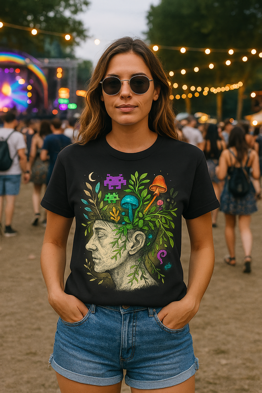Mind Garden T-Shirt – Surreal Botanical Art Meets Retro Pixel Dreams|Twistbug