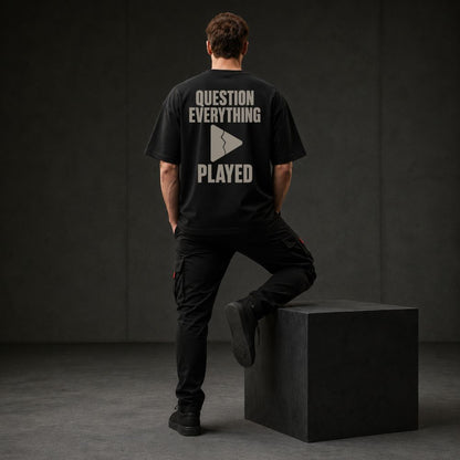 Question Everything Played | Graphic Oversized Boxy Tee
