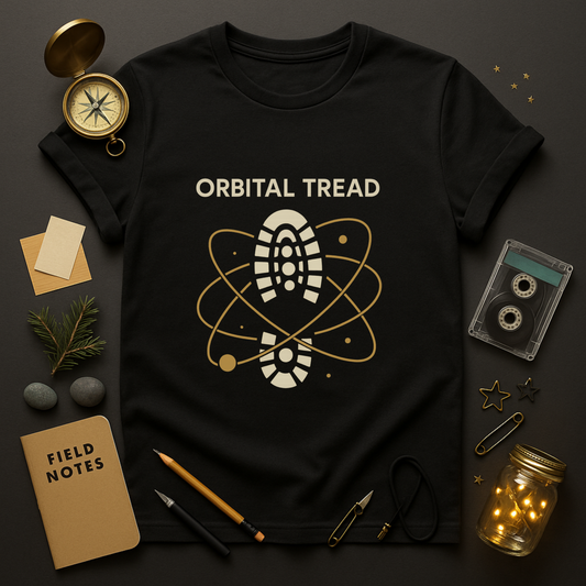 Orbital Tread — Cosmic Hiking Boot Graphic T-Shirt | Twistbug