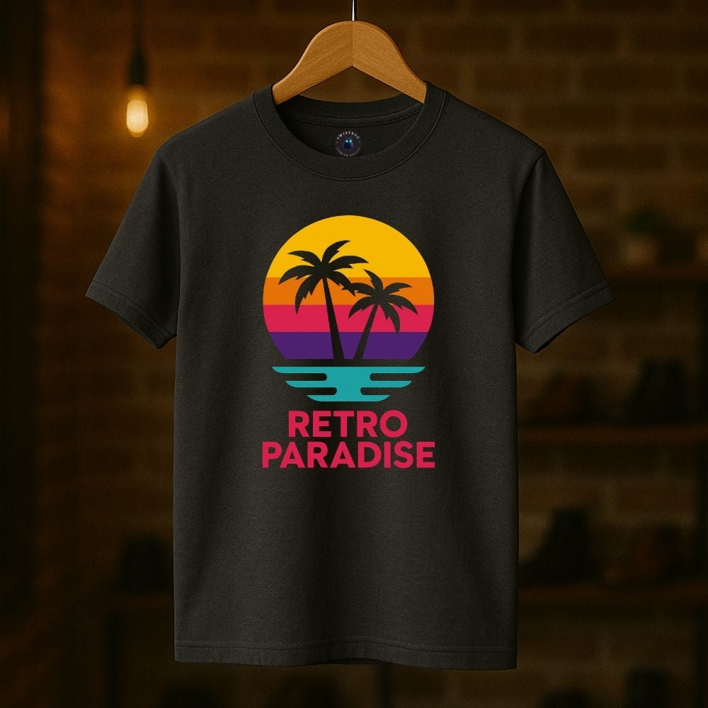 Retro Paradise Palm Tree Sunset T-Shirt